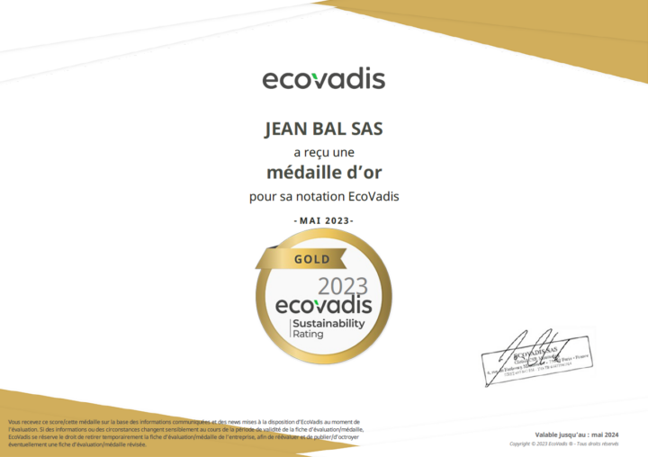 medaille gold ecovadis 2023